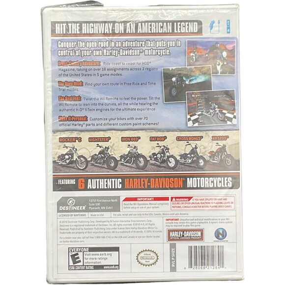 Harley-Davidson Road Trip Wii Game Authentic Motorcycles Adventure E10+ Destinee - Picture 2 of 2